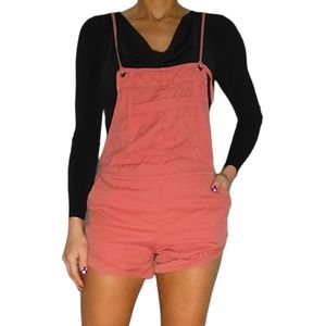 Billabong Cotton Short Overalls Size Medium Orange